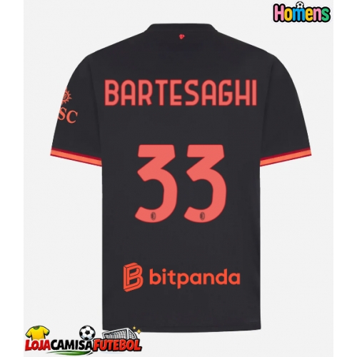 Camisa de Futebol AC Milan Davide Bartesaghi #33 Equipamento Alternativo 2026-27 Manga Curta